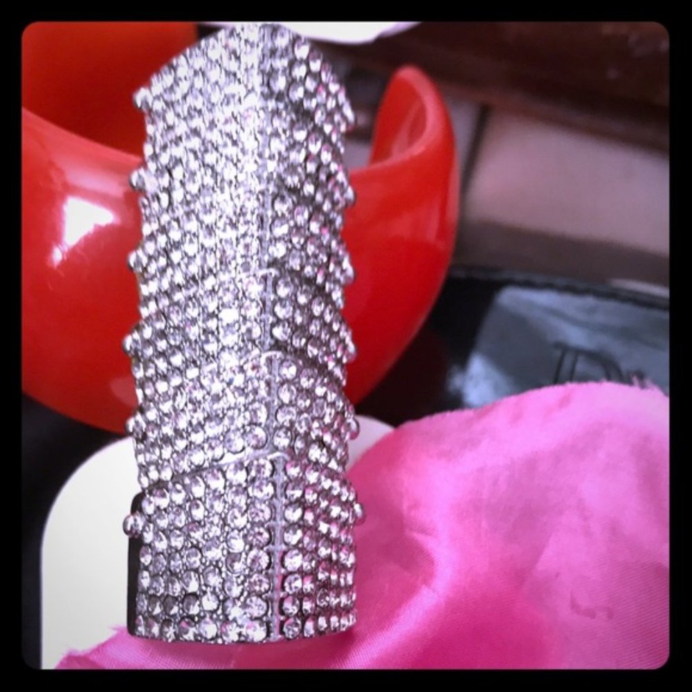 Knuckle Ring Silver and Clear crystals